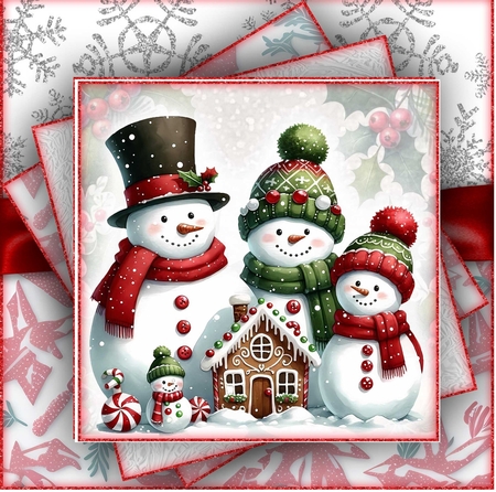 Snowman Family Mini Kit 7X7 by Davina Rundle