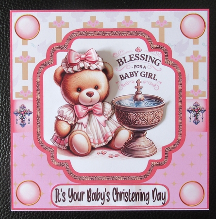 Baby Girls Christening Day 7x7 by Davina Rundle