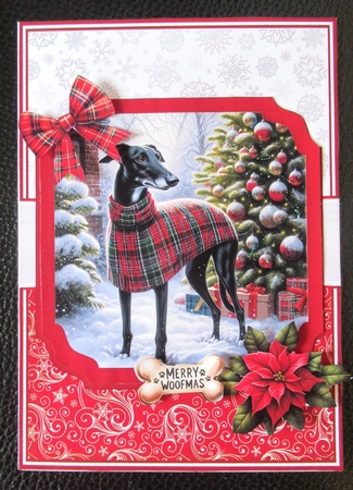 CHRISTMAS BLACK GREYHOUNDS by Davina Rundle