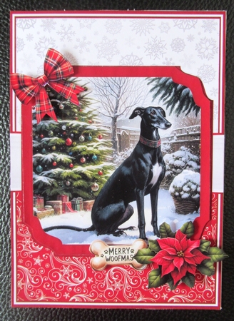 CHRISTMAS BLACK GREYHOUNDS by Davina Rundle