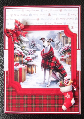 CHRISTMAS TARTAN GREYHOUNDS by Davina Rundle