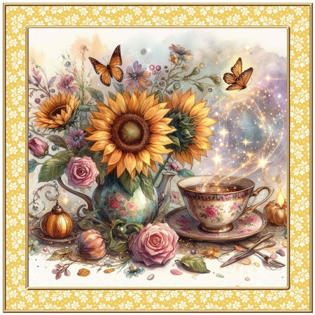 Sunflower Teacups by Davina Rundle