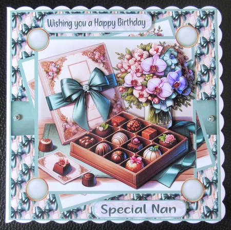 Chocolates and flowers 7x7 by Davina Rundle
