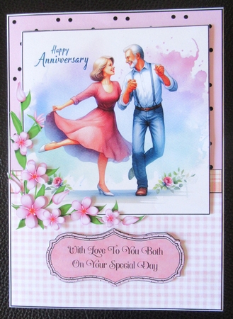 Anniversary Dance A5 Card Front, Topper & Decoupage by Davina Rundle