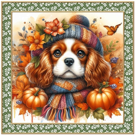 Pumpkin Fall Dogs 5 by Davina Rundle