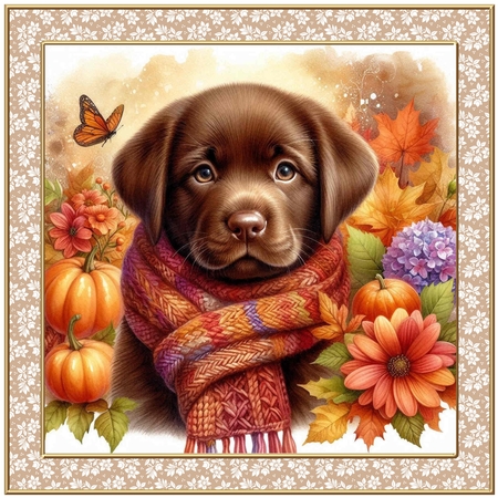 Pumpkin Fall Dogs 9 by Davina Rundle