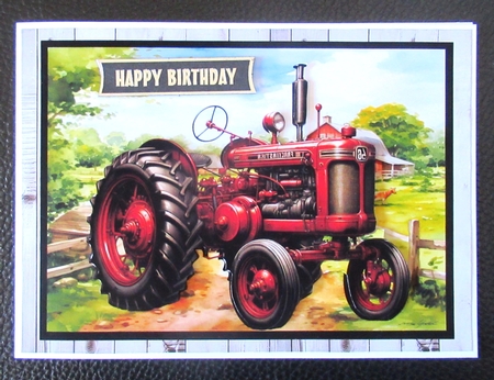 Decoupage Vintage Tractor - Red by Davina Rundle