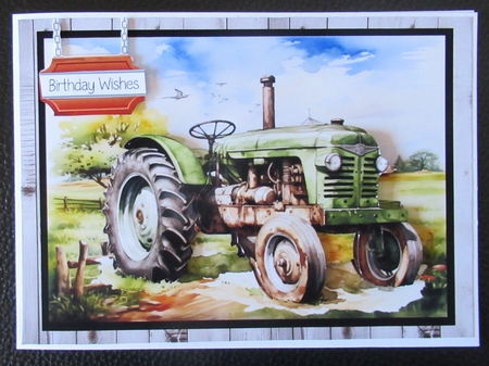 Decoupage Vintage Tractor - Green by Davina Rundle