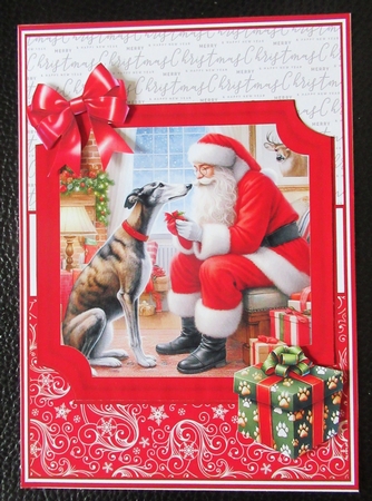 KISSES FOR SANTA - Labradoodle, Greyhound, German Shepherd by Davina Rundle
