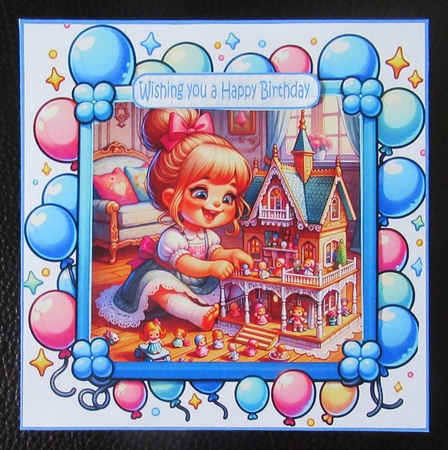 Little girls Dollhouse 7x7 by Davina Rundle