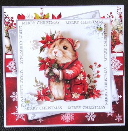 Poinsettia Winter Mouse by Davina Rundle