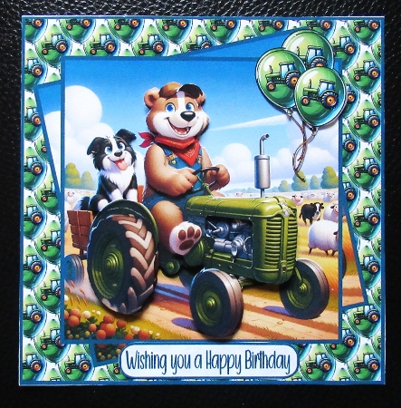 Tractor and trailer 7x7 by Davina Rundle