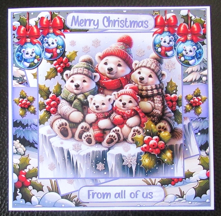 Polar Bear Christmas 7x7 by Davina Rundle