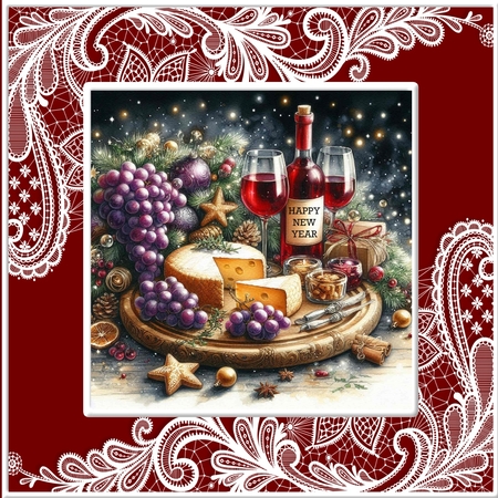 Lace Overlay Frames-Christmas Time by Davina Rundle