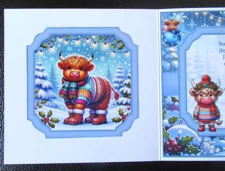 Christmas Highland Cows 7x7 by Davina Rundle