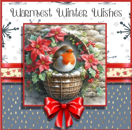 The Robin and Poinsettias by Davina Rundle