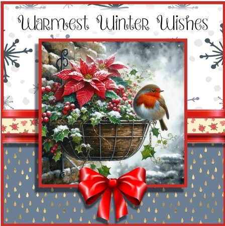 The Robin and Poinsettias by Davina Rundle