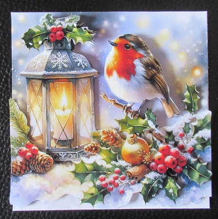 Robin and Candlelight Topper and Decoupage No.2 by Davina Rundle