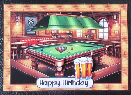 snooker and a pint A5 by Davina Rundle