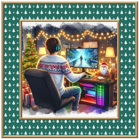Christmas Teen Boy Gamer by Davina Rundle