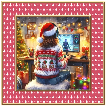  Christmas Teen Girl Gamer by Davina Rundle
