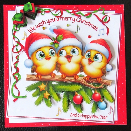 6x6 Christmas birds of joy choice of four mini kit 2 by Davina Rundle