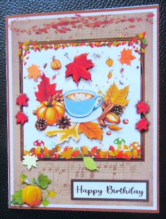 Birthday in Autumn or Fall greeting card by Davina Rundle