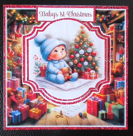 Baby Boys 1st Christmas 7 x 7 Card by Davina Rundle