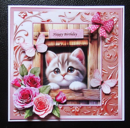 Cute Peeking Kitten Mini Kit by Davina Rundle