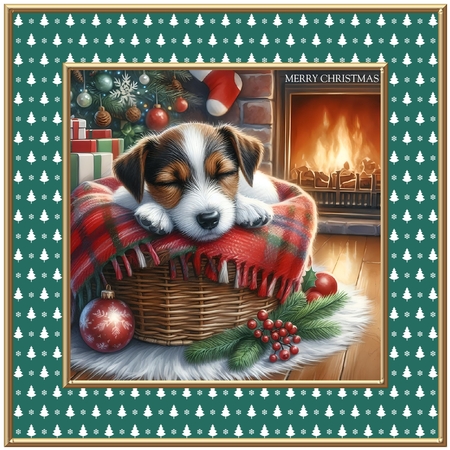 Cute Christmas Sleeping Pups 2 by Davina Rundle