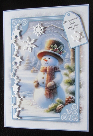 Happy Snowman 5x7 inch Bumper Set by Davina Rundle