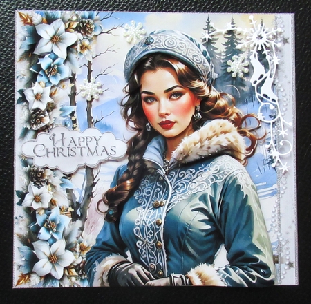 1950s Christmas Blue Lady Mini Kit by Davina Rundle