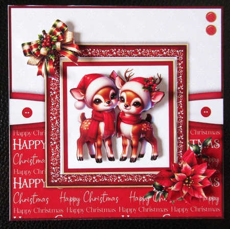 Cute Couple Christmas Reindeers by Davina Rundle