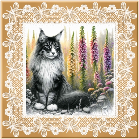 Fox Glove Cats 1 by Davina Rundle