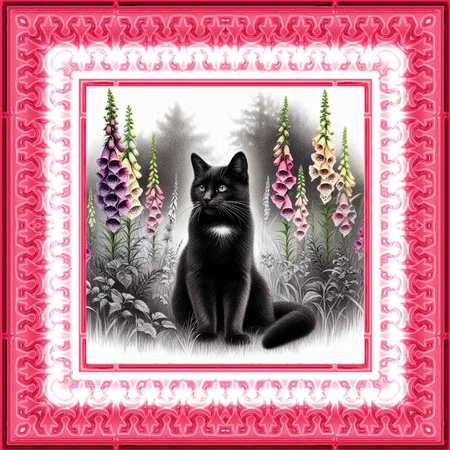 Fox Glove Cats 2 by Davina Rundle