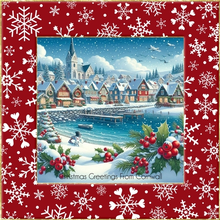 10 Christmas By The Sea Card Fronts 8x8 inches JPEGS by Davina Rundle
