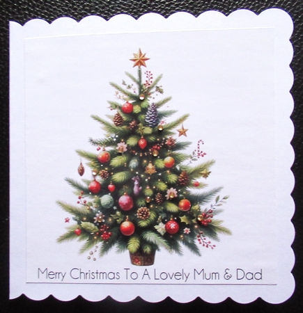 Decorated Christmas Tree Card Toppers by Davina Rundle