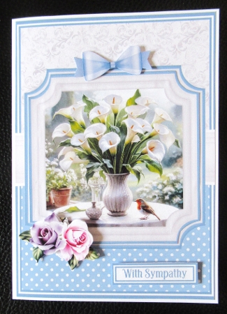 SYMPATHY FLOWERS WITH ROBIN by Davina Rundle