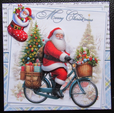 7x7 Santa bicycle delivery choice of four mini kit by Davina Rundle
