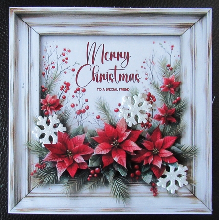 Poinsettia Christmas  7 x 7 Card by Davina Rundle