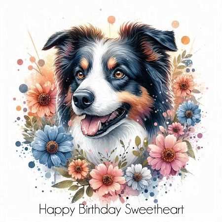Floral Collie by Davina Rundle