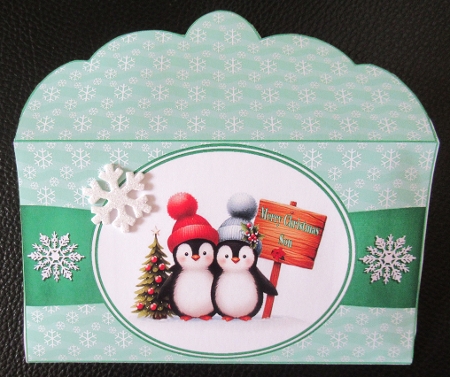 Penguin duo money wallet (Green). by Davina Rundle