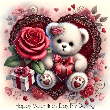 Valentine Teddy by Davina Rundle