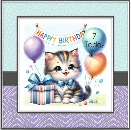 Little Birthday Kitten by Davina Rundle