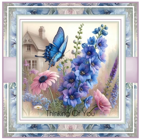 Butterflies And Delphinium by Davina Rundle
