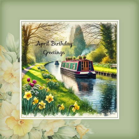 Spring Morning Narrow Boat 2 by Davina Rundle