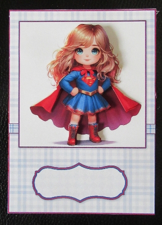 Supergirl A5 Card Front and Decoupage by Davina Rundle