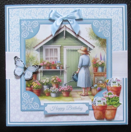 RELAXING IN THE GARDEN - 6X6 & 5X7 by Davina Rundle