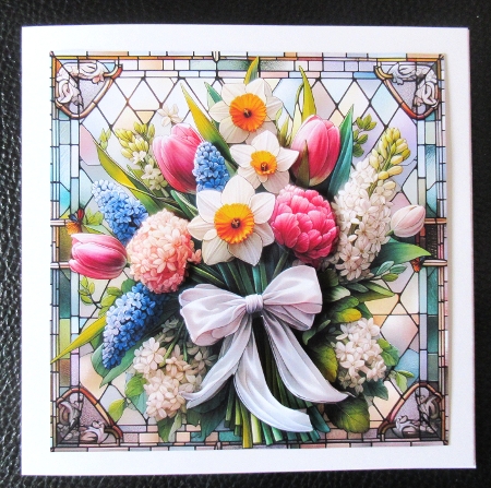 Spring Bouquet Stained Glass Window  by Davina Rundle
