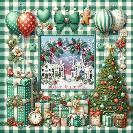 Christmas frames green 1 by Davina Rundle
